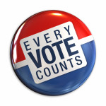 Photo of 'Every Vote Counts' button