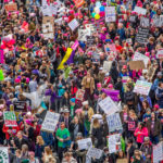 Womens March 2016 crowd scene from above