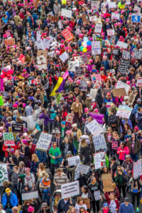 Womens March 2016 crowd scene from above