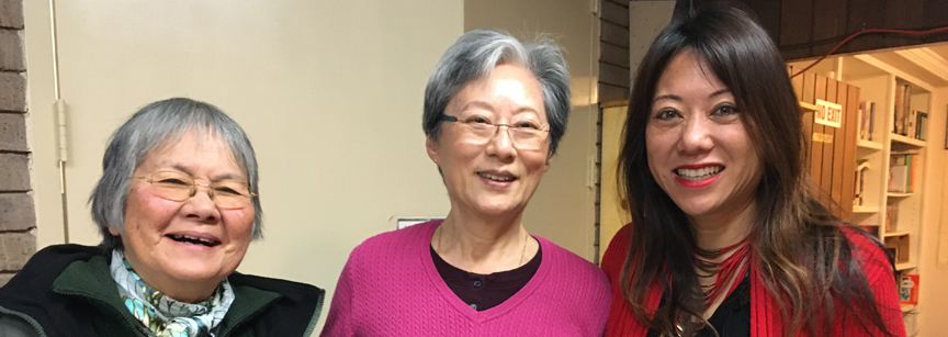 Ruby MacDonald, Cynthia Chen, and State Treasurer Fiona Ma