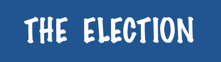 THE ELECTION button blue