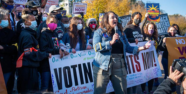 Voting rights now crowd